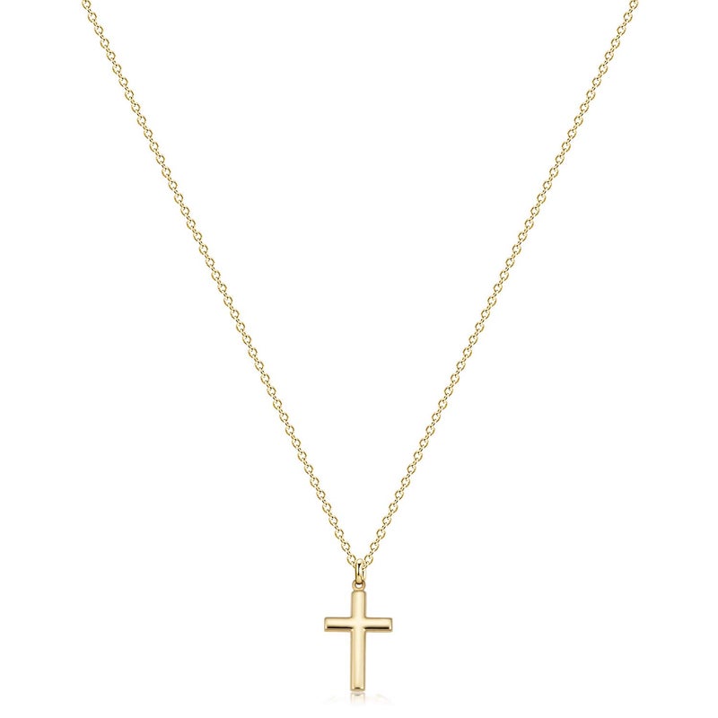Fettero Cross Necklace Gold Faith Pendant 14K Gold Plated Dainty Chain Minimalist Simple Tiny God Lords Prayer Religious Jewelry - Image 1